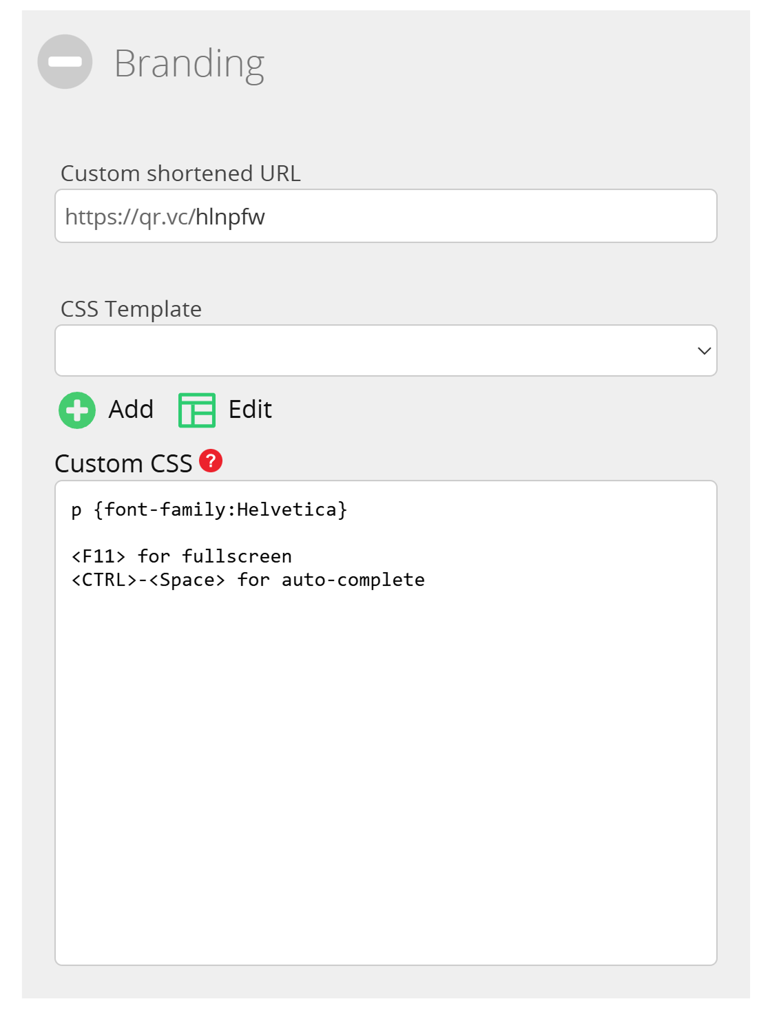 Seção Branding no Lead Landing Page Editor