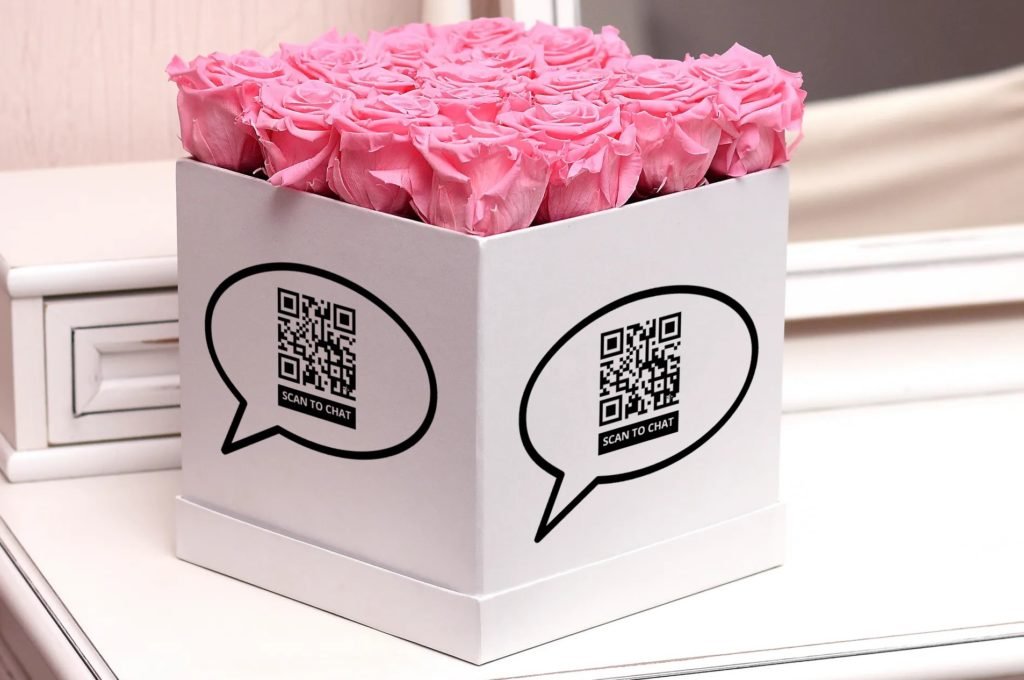 qr code on packaging for live chat