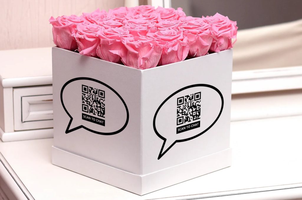 codice qr su confezione per live chat