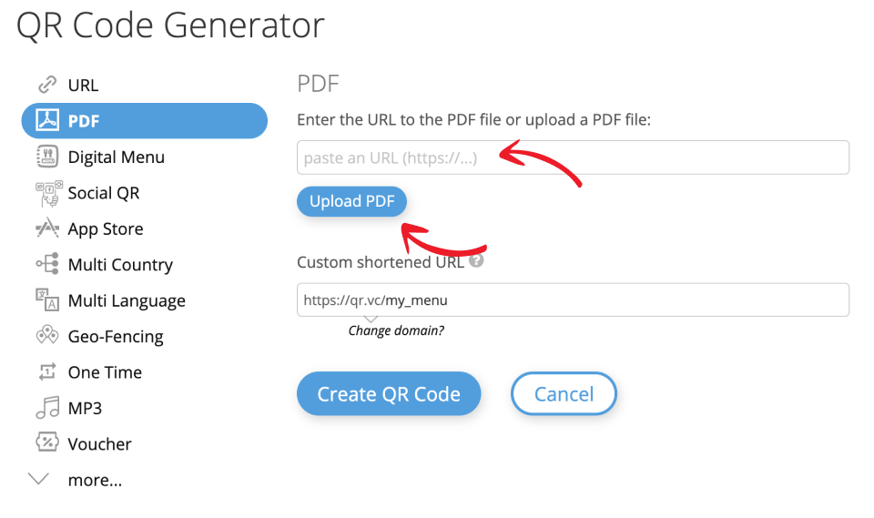 QR Code PDF creation
