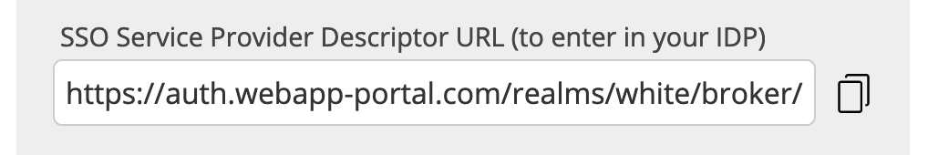 SSO-Service-Descriptor-URL kopieren