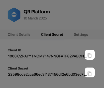 Bildschirmfoto: Hervorgehobenr Button Kopieren