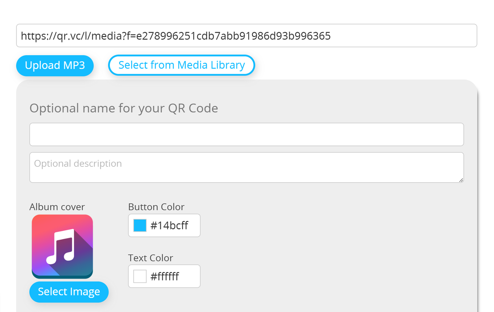 Captura de tela das configurações opcionais da Landing Page 