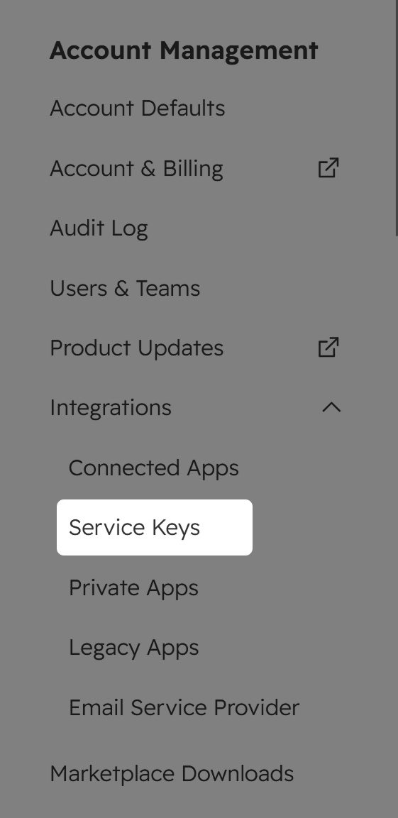 Zrzut ekranu: Menu Account Management