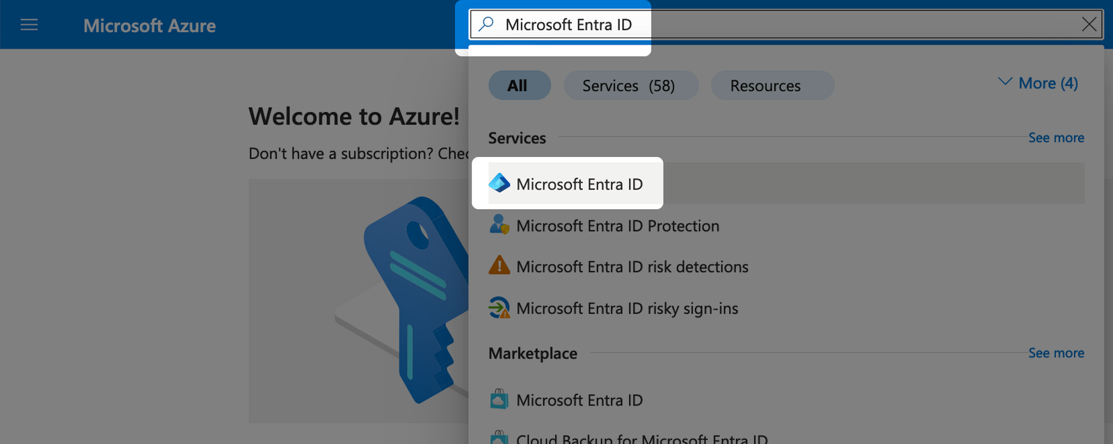 Öffnen des Microsoft Entra ID-Dienstes