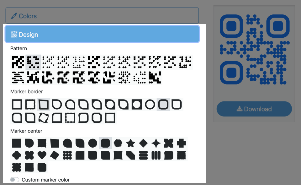 schemi e marcatori per codice qr