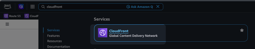 Open the service CloudFront.