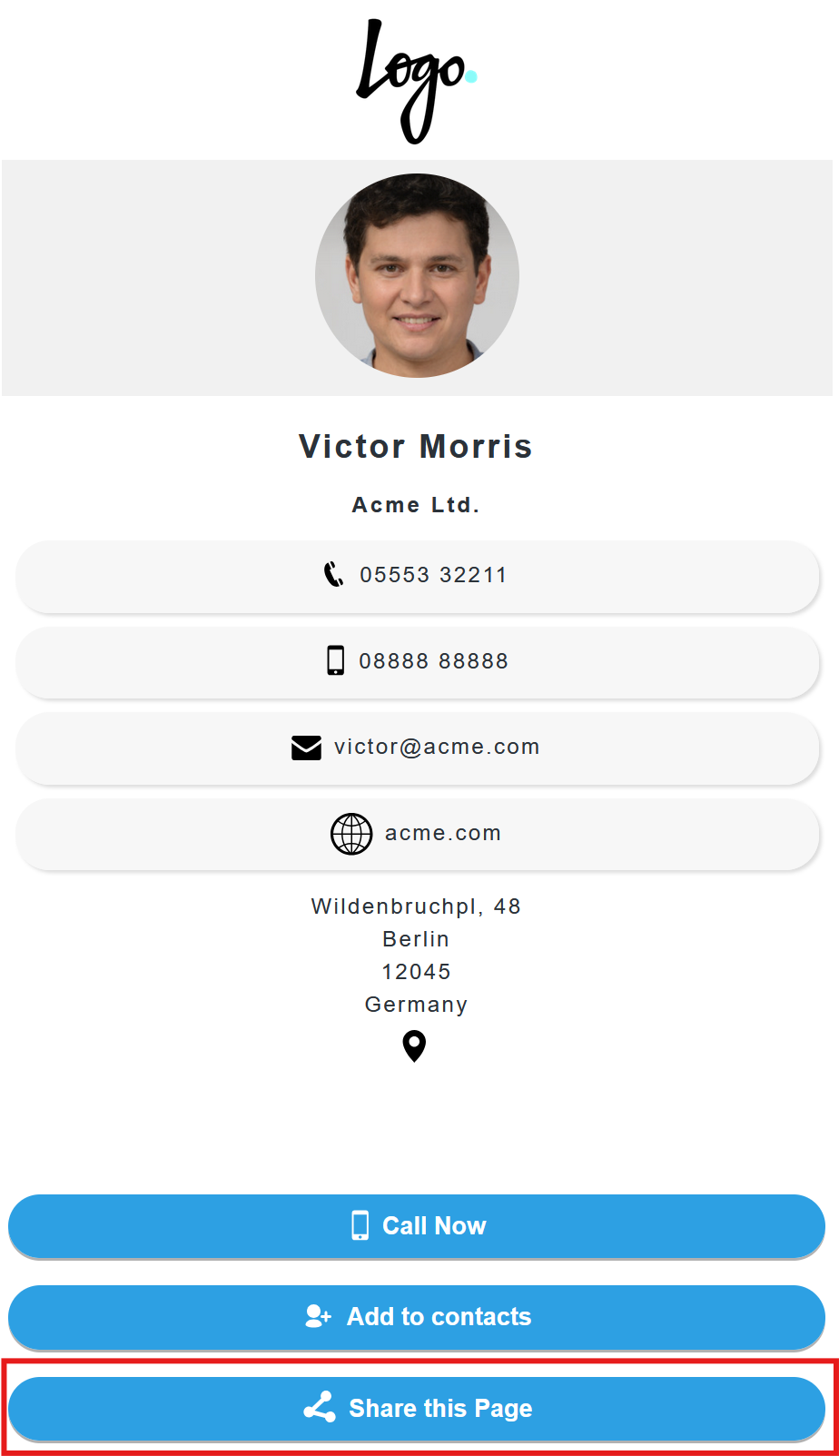 A QR Planet Digital Business Card 