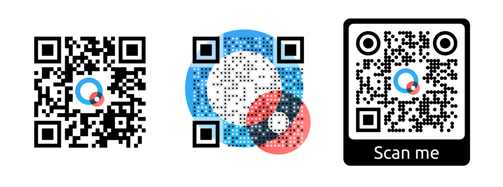 Three samples of QR Codes
