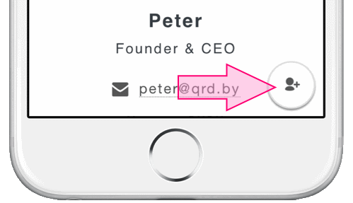 add contact icon of business card