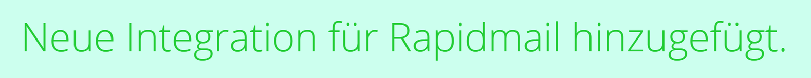 Bildschirmfoto: Erfolgsmeldung