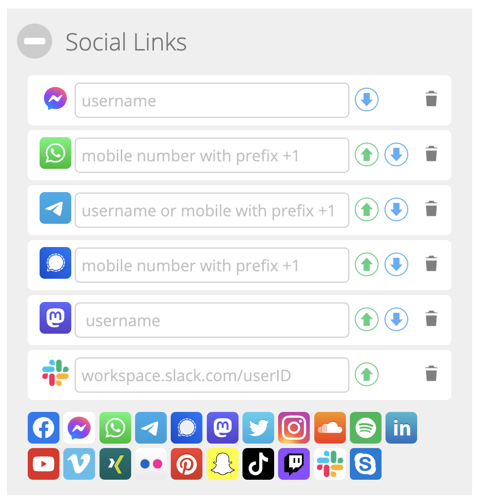 Social Links