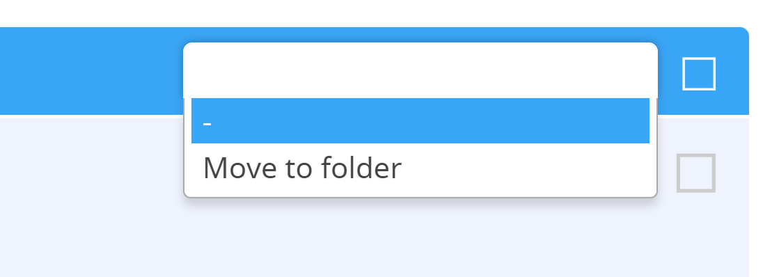 Screenshot der QR Code Übersichtsseite mit Drop-Down-Menü für QR Code Aktionen und ausgeblendeter Auswahl "Löschen" 