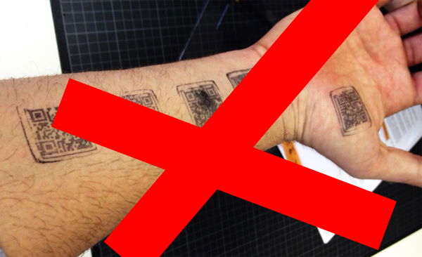 Codici QR sulla pelle come timbro o tatuaggio