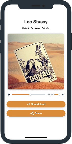 Screenshot der MP3 QR Code Landing Page 