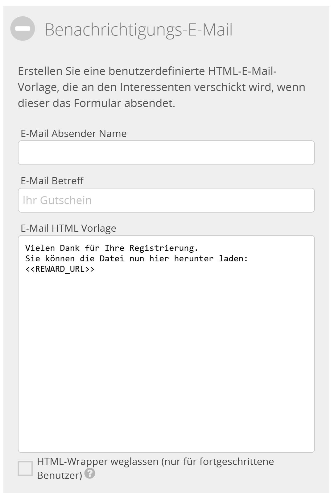 Benachrichtigungs-E-Mail