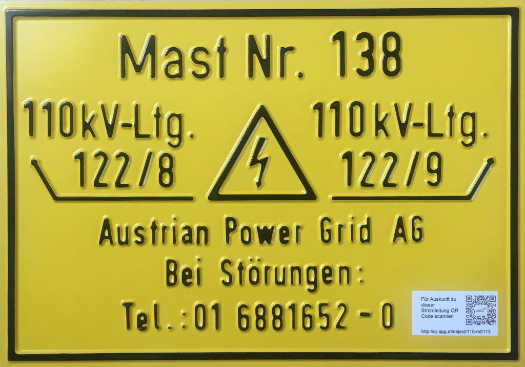 Power poles with QR Code