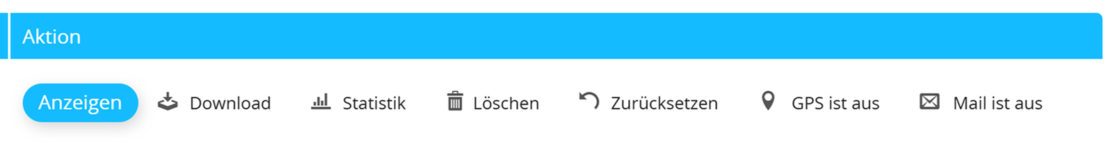 Screenshot der Bulk-Aktionen auf der Import-Seite 