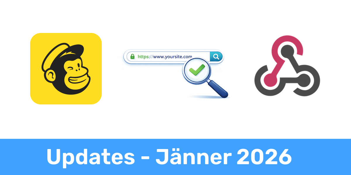 Updates Jän 2026 - URL-Monitoring, Mailchimp, Webhooks