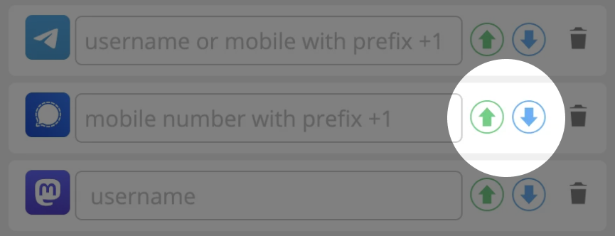Reihenfolge der Social Links ändern