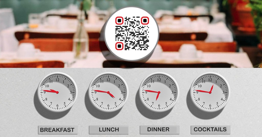 Zeitgesteuerter QR Code für Frühstück, Mittags- und Abendmenü