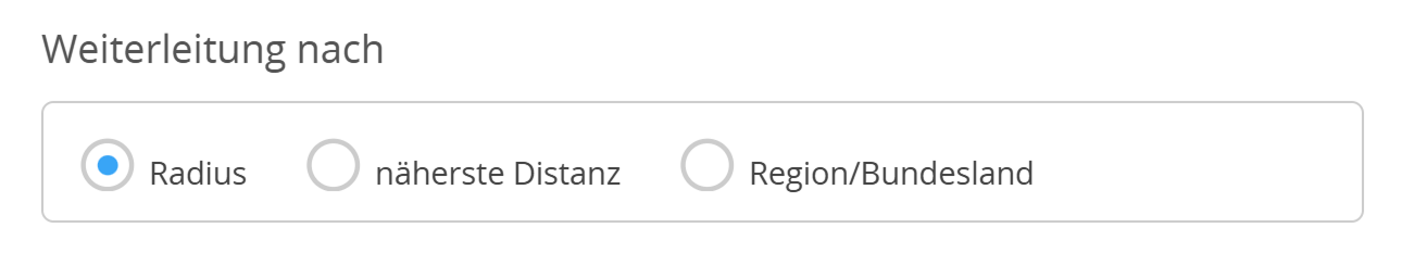Auswahl des Geo-Fencing-Umleitungstyps