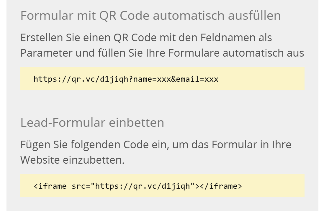 Lead-Formular automatisch ausfüllen und einbetten