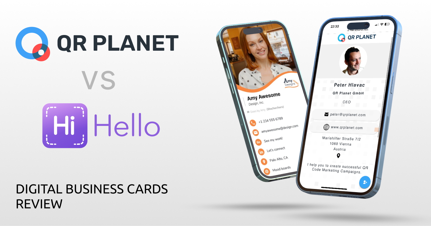 QR Planet vs. HiHello - The Ultimate Comparison of Digital Business Cards
