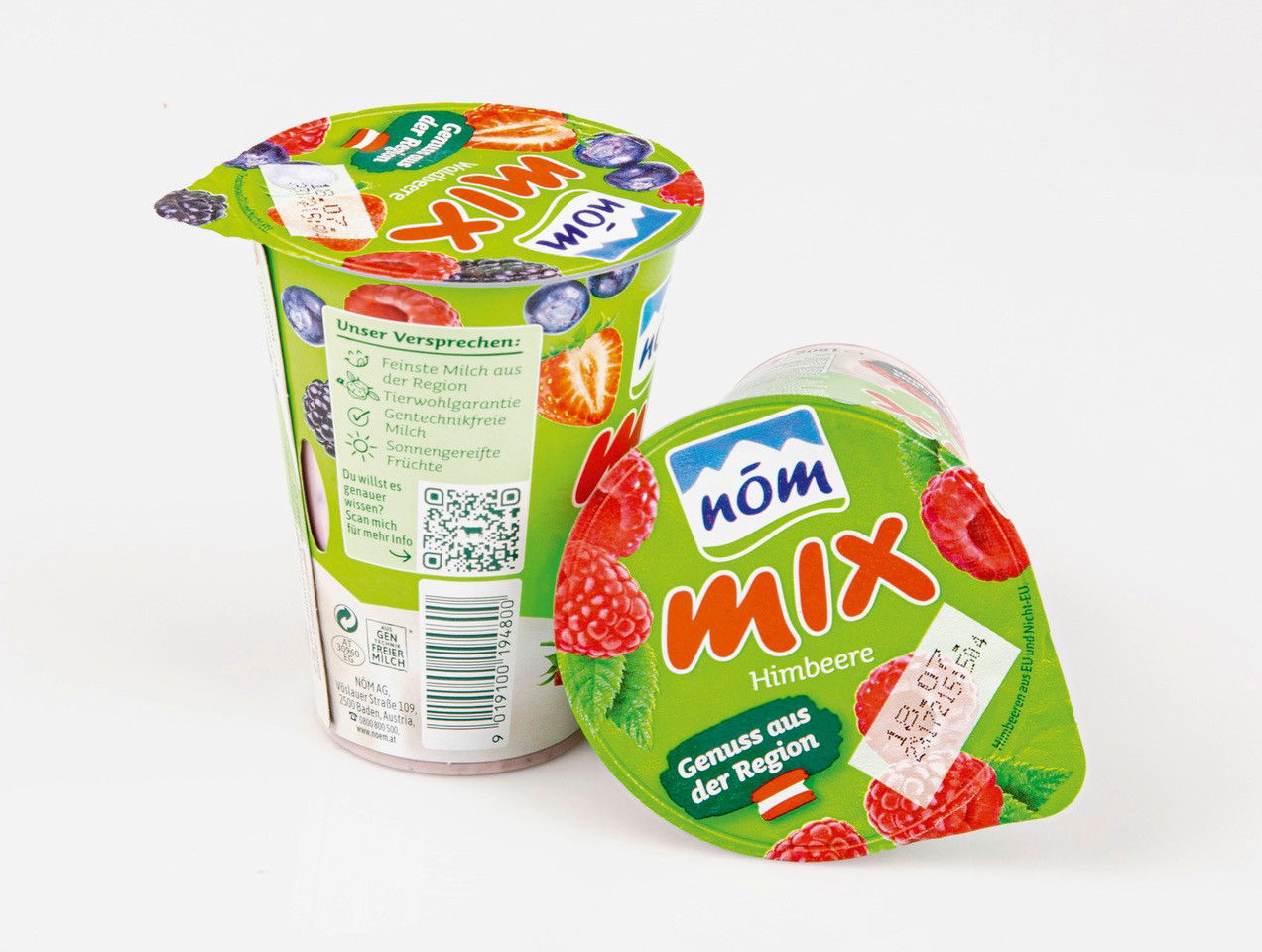 QR Code verlinkt auf Außenseite zu Inhaltsstoffen und auf Innenseite zu Gewinnspiel 