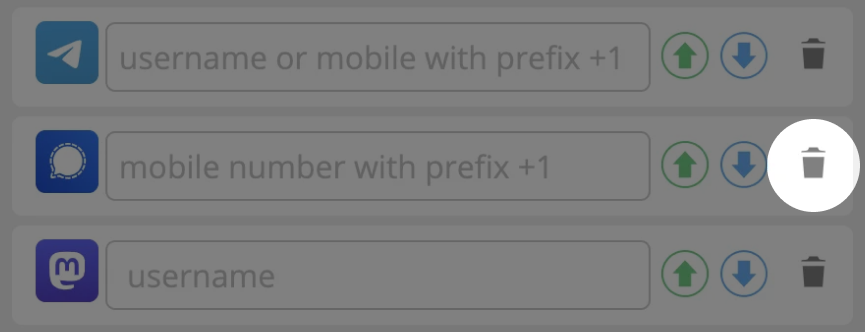 Social Link entfernen