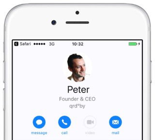 Business Card on iPhone