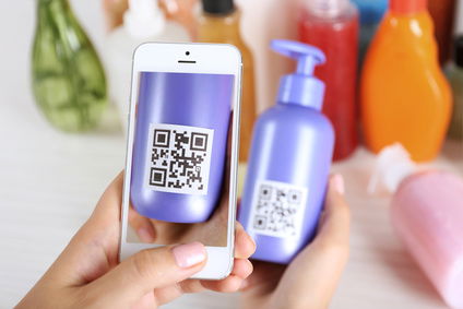 Código QR en un producto cosmético