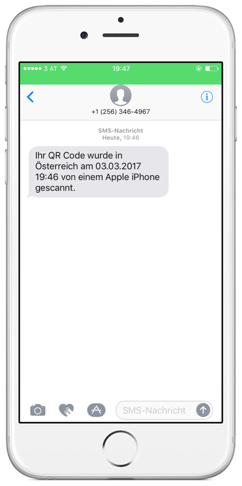 qr code sms benachrichtung